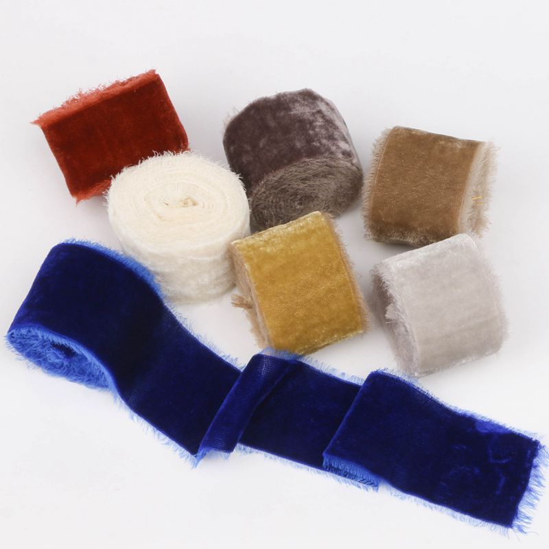 Velvet Ribbon Roll - 1 متر/لفة يتدفقون اليد المسيل للدموع
