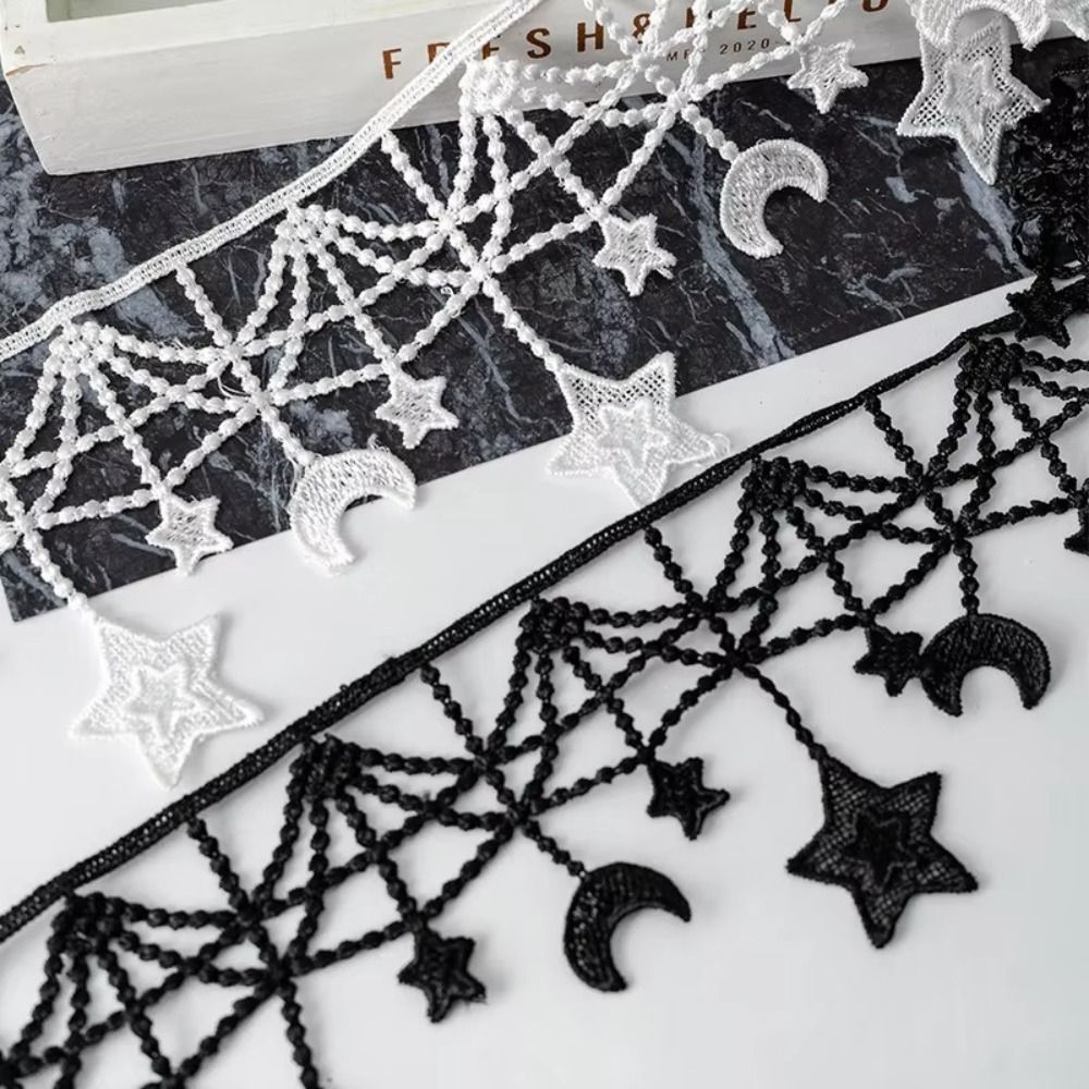 شريط دانتيل أسود وأبيض بعرض 10 - مراجعة Lace Ribbon Trim وسعره