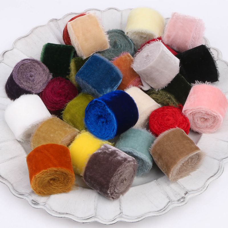 1 متر/لفة يتدفقون اليد المسيل  - مراجعة Velvet Ribbon Roll وسعره